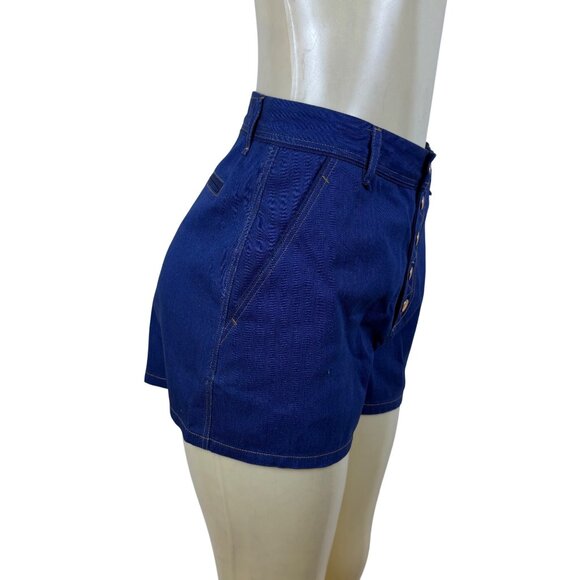 Rag & Bone Womens Blue Cotton Shorts Button Front High Waist Size 4 - Picture 2 of 8